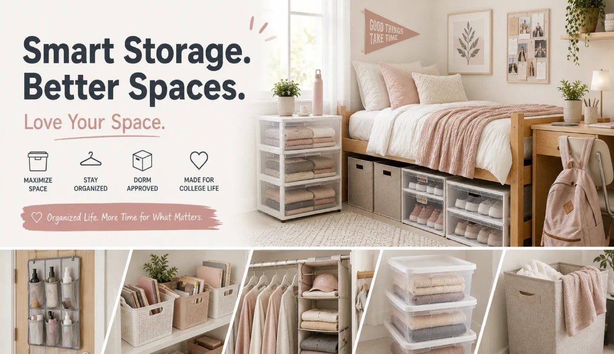 Dorm Organization and Storage Banner
